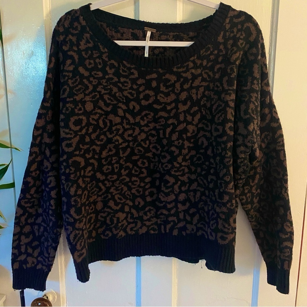 Free People Animal Print Sweater - Picture 2 of 4